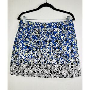Slazenger Golf Skirt In Blue Grey Geo Print Size 8 With Pockets
